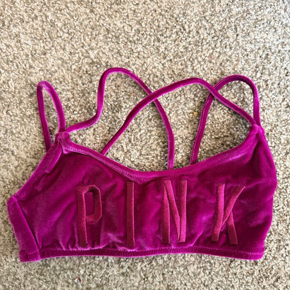 Victoria's Secret Pink Velvet Bra Size XS Sports